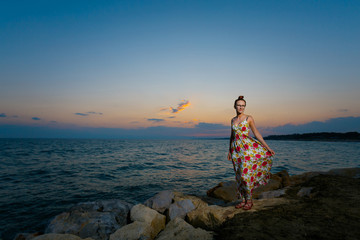 Tourist during sunset Side Turkey