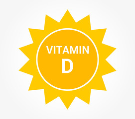 Sun icon, vitamin D production symbol.
