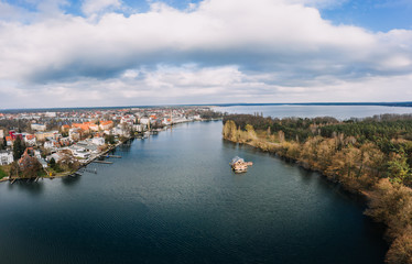 aerial shot of river Muggelspree in Berlin
