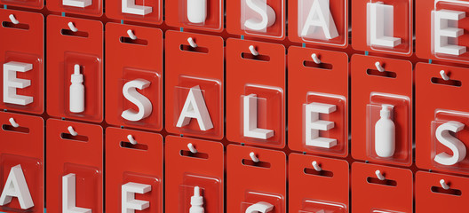 Cosmetic and beauty background for product sale event. White 