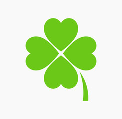 Four leaf green clover icon. St Patrick Day