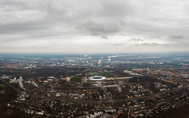 aerial photo of West part of Berlin with Olympic Stadium