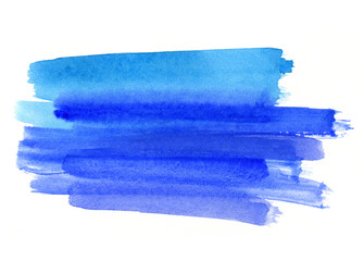 Bright blue abstract watercolor shape