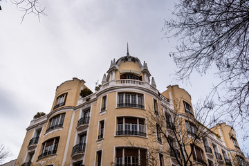 Fototapeta na wymiar Low angle view of luxury old residential building