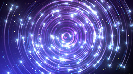 illumination neon space star particle flash light 3D illustration abstract background
