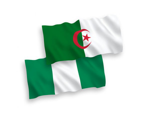 Flags of Algeria and Nigeria on a white background