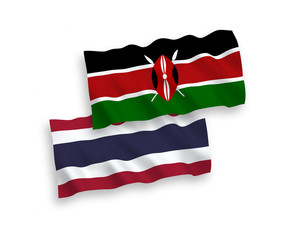 Flags of Kenya and Thailand on a white background