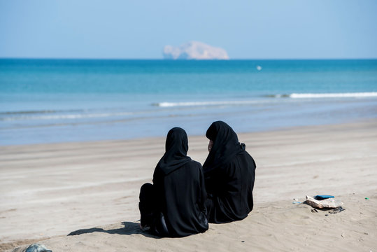 Women at Beach in Muscat Oman