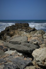 Stony pier on the mediterranean sea 