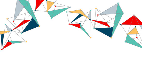 Obraz premium Line points connections, triangular technology design. Abstract geometric background