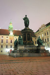 Fototapeta na wymiar Hofburg Palace at Vienna mist night Austria