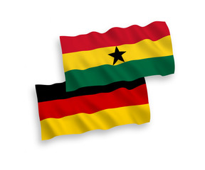 Flags of Ghana and Germany on a white background