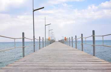 Fototapeta premium Sun set on the beach in Egypt pier north coast / dahab / hurgada / sharm el sheikh / taba / alexandria - best place for vacation under umbrella - holiday relaxation beach sand inspiration tan.