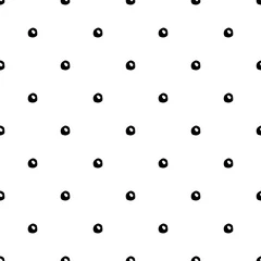 Kussens Naadloze polka dot patroon met zwarte hand getekende stippen op een witte achtergrond/Vintage achtergrond/vector illustratie © fire_fly