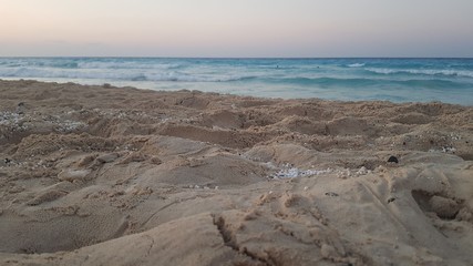 Sun set on the beach in Egypt north coast / dahab / hurgada / sharm el sheikh / taba / alexandria  - best place for vacation under umbrella  - holiday relaxation beach sand inspiration happiness  tan.