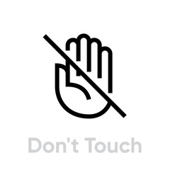 Don't Touch icon. Editable Vector Outline.
