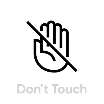 Don't Touch icon. Editable Vector Outline.