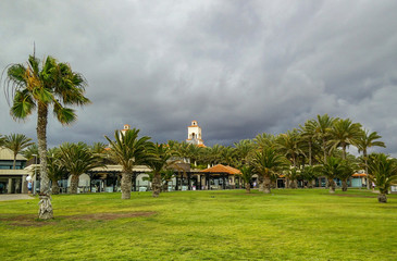 Dark rain clouds in Gran Canaria, Maspalomas, Spain