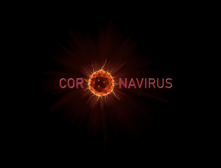 Coronavirus covid-19 on black background.