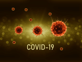 Coronavirus covid-19 on black background.