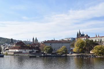 Fototapeta na wymiar Prague Castle and Vltava river, Prague, Czech Republic