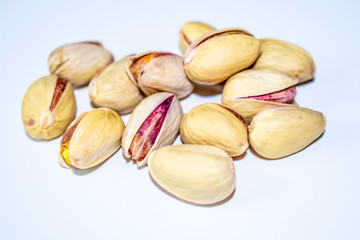 pistachios isolated on white background