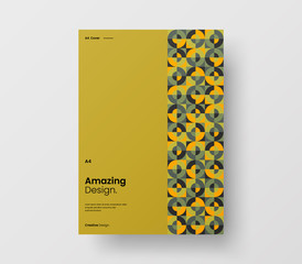 Amazing business presentation vector A4 vertical orientation front page mock up. Modern corporate report cover abstract geometric illustration design layout. Company identity brochure template.