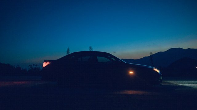Car Silhouette in Los Angeles 