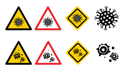 Pandemic stop. New coronavirus outbreak covid-19 2019-nCoV. Vector, sign, icons