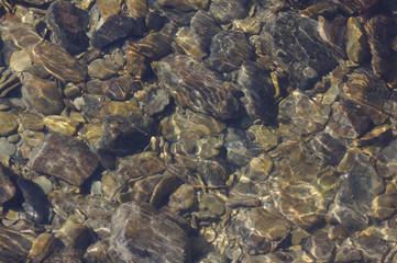 abstract background pebbles in water