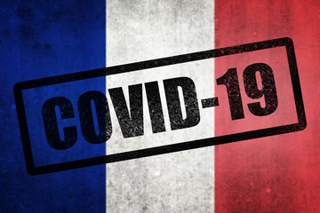 National flag of France. Grungy effect.