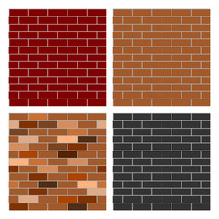 4 Style of Brick Wall background having seamless pattern.