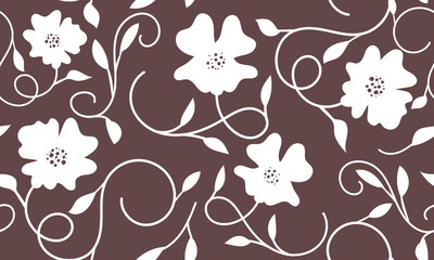 seamless pattern, ornament large flowers