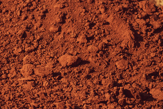 Red ground soil texture in brazil