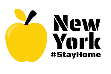 New York City - quarantine, lockdown and and social distancing concept. Stay home. COVID-19 coronavirus. Template for background, banner, poster with text inscription. Vector EPS10 illustration.