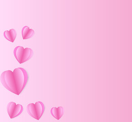Pink hearts  design on beautiful background  