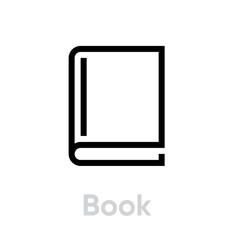Book icon. Editable line vector.