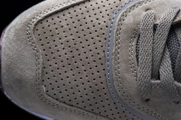 Men's sports sneakers photographed close-up. Image for advertising blogs and social networks.