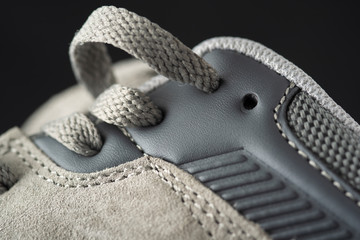 Men's sports sneakers photographed close-up. Image for advertising blogs and social networks.
