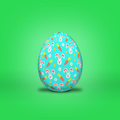 Easter hare on Easter eggs with different background colors