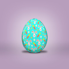 Easter hare on Easter eggs with different background colors