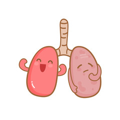 Cartoon Lung Character Vector