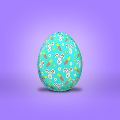 Easter hare on Easter eggs with different background colors