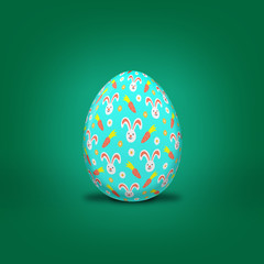 Easter hare on Easter eggs with different background colors