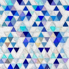 Colorful triangles pattern with a rough texture background. Background texture wall and have copy space for text. Picture for creative wallpaper or design art work.