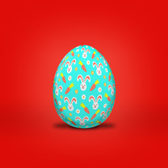 Easter hare on Easter eggs with different background colors