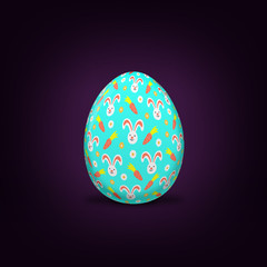 Easter hare on Easter eggs with different background colors