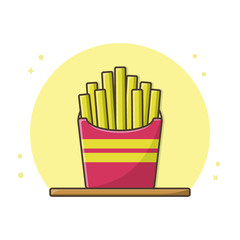 French Fries Icon Design Vector.