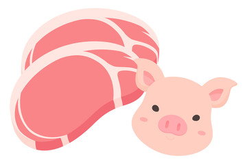 豚肉_ロース__豚_イラスト
