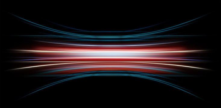 Abstract background of long explosure tale light on black ,Technology backgroud